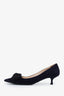 Prada Navy Suede Bow Detail Kitten Heels Size 39.5