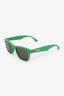 Bottega Veneta Green Frame Square Tinted Sunglasses