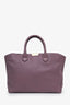 Burberry Purple Grained Leather Tote Bag With Strap