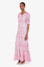 LoveShackFancy Pink Lace Maxi Dress with Slip Size 4