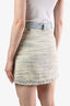 Sandro Denim Tweed Fray Hem Mini Skirt Size 36
