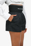 Alexander Wang Black/White Cotton Waistband Logo Shorts Size 0