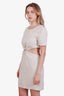 Staud Beige Linen Open Back Epona Mini Dress Size S