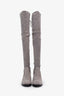 Bottes hautes Stuart Weitzman en daim gris, pointure 8