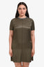 Rag & Bone Green/Yellow 'Ali' Houndstooth Short Sleeve Mini Dress Size M
