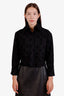 Fendi Black Denim Logo Cropped Jacket Size US 4