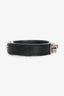 Saint Laurent Black Leather Silver Pyramid Stud 'Trois Clous' Bracelet