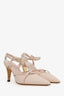 Pre-loved Chanel™ Beige Leather CC Ankle Strap Pumps Sandals Size 37.5
