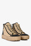 Pre-loved Chanel™ Beige/Black CC Logo High Top Sneakers 39