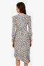 A.L.C. Black/White Midi Length Zip Up Draped Dress Size 0