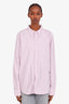 Acne Studios White/Pink Cotton Pinstripe Button Down Shirt Size XL
