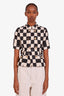 Gucci Black/Cream Cotton Tweed Button-Up Blazer Shirt Size 38