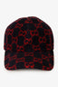 Gucci Red/Navy Wool GG Monogram Baseball Hat