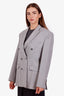 Wardrobe NYC Grey Virgin Wool Double Breasted Blazer Size S
