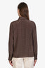 Nili Lotan Brown Silk Polka Dots Print Long Sleeve Top Size M