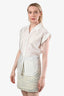 Frame White Short Sleeve Buttoned Blouse Size S