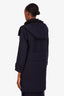 Proenza Schouler Navy Wool Cashmere Fur Trimmed Coat Size 2
