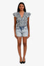 Frame Light Wash Le Simone Denim Raw Hem Shorts Size 24