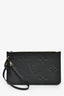 Louis Vuitton 2025 Black Monogram Empreinte Leather Neverfull MM with Pouch