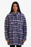 Isabel Marant Etoile Purple Wool Check Buttoned Jacket Size 40