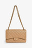Pre-Loved Chanel™ 2022+ Taupe Caviar Leather Jumbo Classic Double Flap Shoulder Bag