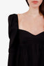 Reformation Black Cotton Farley Long Sleeve Mini Dress Size 4