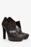 Gucci Brown Leather Suede Ankle Boots Size 38