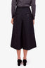 Saint Laurent Grey Pinstripe Cropped Pleated Pants Size 36