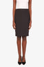 Brunello Cucinelli Grey Wool Monili Bead Knee Length Skirt Size 42