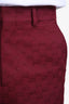 Gucci Burgundy Cotton GG Monogram Jacquard Pants Size 44 Mens