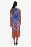 Ulla Johnson Blue/Orange Multi Printed Midi Dress Size S