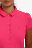 Burberry Brit Pink Logo Embroidered Short Sleeve Polo Shirt Size S