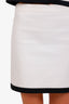 Moschino White Cotton Button-Up Bow Blazer and Mini Skirt Set Size S