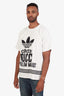 Gucci x Adidas White Graphic Print T-Shirt Size XL Mens