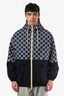 Gucci 2023 Navy GG Supreme Hooded Zip Up Wind Breaker Size 46 Mens