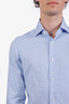 Zegna Blue Cotton Button Down Shirt Size 39 Mens