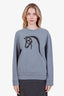 Hermès Grey Cotton Horse Embroidered Crewneck Sweater Size XL