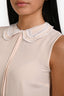 Miu Miu 2019 Blush Pink Silk Sleeveless Collared Blouse Size 36