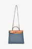 Hermès 2021 Blue/Naturel Canvas Leather Herbag 31
