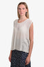Rick Owens Beige Cotton SS 2022 Sheer Sleeveless Top Est. Size 4