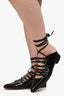 Givenchy Black Patent Leather Lace-Up Flats Size 35