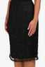 N.21 Black Mesh Crystal Embellished Midi Skirt Size 46