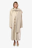 Helsa Ecru Wool Blend Oversize Coat with Detachable Scarf Size S-M