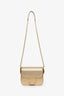 Prada Gold Metallic Saffiano Lux Embleme Flap Shoulder Bag