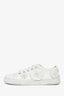 Pre-loved Chanel™ White Leather Camellia Detail Sneakers Size 38.5