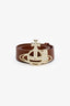 Vivienne Westwood Brown Leather Gold Orb Logo Buckle Belt