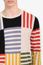 Burberry Cream/Multicolour Cashmere Cotton Patterned Long Sleeve Sweater Size M Men's