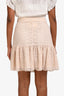 Sandro Blush Pink Eyelet Button Up Skirt Size 40