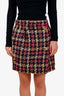 Versace Pink/Multicolour Tweed Check Medusa Mini Skirt Size 42
