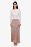Tom Ford Rose Gold Sequin Midi Skirt Size 44
